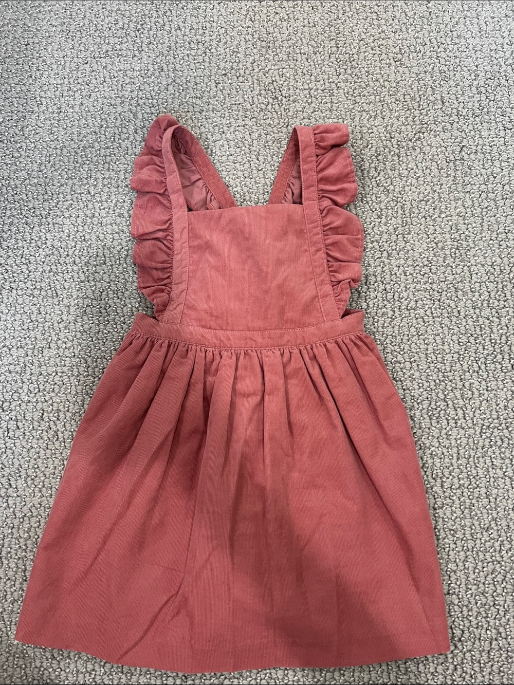 Janie and Jack Dusty Rose Ruffle-Strap Pinafore Dress